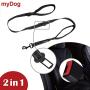 MyDog 5 Feet Reflective Dog Car Seat Belt Leash with 2 Cushioned Handles