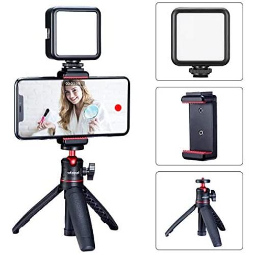 ULANZI Smartphone Video Kit, Phone Tripod + LED Video Light + Phone Clip, Universal Phone Filmmaking Setup YouTube Equipment for iPhone 11 Pro Max XS 8 Samsung Google OnePlus
