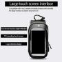 XQK Bike Frame Bag, Waterproof Cycling Handlebar Pouch Bag Front Top Tube TPU Touchscreen Sun Visor Cell Phone Holder for Smartphone Under 6 Inches Headphone Hole