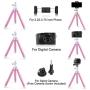 Phone Tripod, UBeesize Portable and Adjustable Camera Stand Holder with Wireless Remote and Universal Clip, Compatible with iPhone, Android Phone, Sports Camera GoPro - Pink 2020