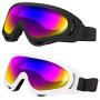 LJDJ Ski Goggles, Pack of 2 - Snowboard Adjustable UV 400 Protective Motorcycle Goggles Outdoor Sports Tactical Glasses Dust-Proof Combat Military Sunglasses for Kids Boys Girls Youth Men Women