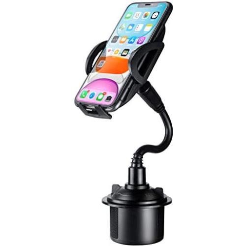 Cell Phone Cup Holder for Car, Tonda Adjustable Car Cup Holder Phone Mount Gooseneck Cup Holder for iPhone 11 Pro Xs Xr X 8 Plus Samsung Galaxy S10 S9 S8 S7 Note 9 8 (Black)