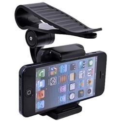 Geekercity Car Mount Cell Phone Holder Universal 360 Rotating Car Sun Visor Mount Support Clip Bracket for GPS Smartphones [35-90mm]