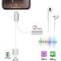 Headphones Adapter for iPhone Charger Dongle 3.5mm Jack AUX Audio Cable Adaptor Music & Charging for iPhone XR/8/8Plus/10/7Plus/X/XS Splitter Aux Adapter Earphone Converter Support iOS13/12/11(silver)