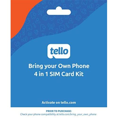 Tello Mobile - Bring Your Own Phone - 4 in 1 SIM Card Kit