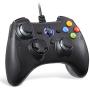 EasySMX Wired Gaming Controller,PC Game Controller Joystick with Dual-Vibration Turbo and Trigger Buttons for Windows/Android/ PS3/ TV Box(Black)