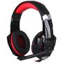 Gaming Headset Compatible PS4 New PC Mac, AFUNTA Over-Ear Headphones with Microphone Noise Isolating Deep Bass Surround with LED Lights - Black + Red