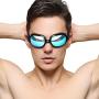 Firesara Swim Goggles, Swimming Goggles UV Protection Anti Fog No Leaking Large Frame Wide View Pool Goggles with Hard Protective Case for Women Men Adult Youth Kids