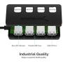 Sabrent 4-Port USB 3.0 Data Hub with Individual LED Power Switches | 2 Ft Cable | Slim & Portable | for Mac & PC (HB-UM43)