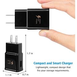 Adaptive Fast Charging USB Wall Charger Adapter [4-Pack ] Power Adapter Charging Block Compatible with Samsung Galaxy S6 S7 S8 S9 S10 Plus Edge, Note 8 9, Lg G5 G6 G7 V20 V30 ThinQ, iPhone, and More