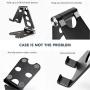 Phone Stand Holder,Full Foldable Phone Holder for Desk,Cell Phone Stand Adjustable Desktop Phone Holder Cradle Compatible with iPhone 11 Pro Max,iPad Mini,Tablets (7-10"), All Phones (Black)