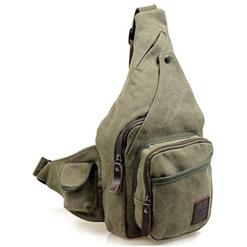 Canvas Sling Bag Crossbody Backpack Daypack Chest Shoulder Bag Chest Multipurpose Backpack