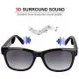 VOCALSKULL Alien 5 Bone Conduction Glasses Polarized Sunglasses Wireless Bluetooth Headset Sports Stereo Music Headphones with Microphone for iOS Android Windows Bright Black Frame (Blue Lens) VOCALSKULL Alien 5 Bone Conduction Glasses Polarized Sunglasses Wireless Bluetooth Headset Sports Stereo Music Headphones with Microphone for iOS Android Windows Bright Black Frame (Blue Lens)