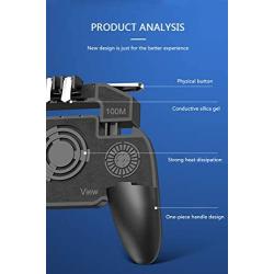 Mobile Game Controller | K20 L1 R1 Trigger Game Shooter Controller Pubg Mobile Gamepad Joystick for Android Phone Mobile Gaming Gamepad with Fan