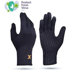 Thx4COPPER Infused Compression Winter Thermal Gloves, Touch Screen Full Finger Warm Glove for Writing, Texting, Cycling, Running, Carpal Tunnel–Anti-Slip Windproof for Women/Men