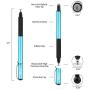 Digiroot Universal Stylus,[2-in-1] Disc Stylus Pen 2019 Updated Touch Screen Pens for All Touch Screens Cell Phones, Tablets, Laptops with 9 Replacement Tips(6 Discs, 3 Fiber Tips) - (Blue)
