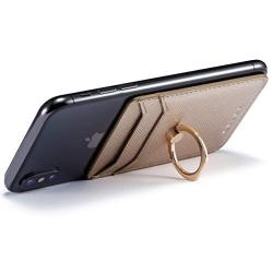 ACRSIKR Card Holder for Back of Phone, RFID Blocking Cell Phone Credit Wallet with Ring Pocket Stick on iPhone