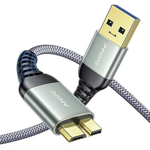2 Pack (3.3FT+6.6FT) USB 3.0 A Male to Micro B Cable Galaxy s5 Fast Charger, AINOPE External Hard Drive Cable Compatible with Galaxy Note 3, WD Camera, Seagate Hard Drive and More 2 Pack (3.3FT+6.6FT) USB 3.0 A Male to Micro B Cable Galaxy s5 Fast Charger, AINOPE External Hard Drive Cable Compatible with Galaxy Note 3, WD Camera, Seagate Hard Drive and More