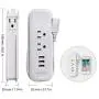 Small Power Strip with USB - NTONPOWER 2 Outlets 3 USB Portable Desktop Charging Station with 15 inches Wrapped Short Extension Cord, Travel Power Strip for for Hotel, Cruise, Home and Office - White Small Power Strip with USB - NTONPOWER 2 Outlets 3 USB Portable Desktop Charging Station with 15 inches Wrapped Short Extension Cord, Travel Power Strip for for Hotel, Cruise, Home and Office - White