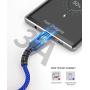 USB Type C Cable 3A Fast Charging, JSAUX(2-Pack 3.3ft+10ft) USB-A to USB-C Charge Braided Cord Compatible with Samsung Galaxy S10 S10E S9 S8 S20 Plus,Note 10 9 8,Z Flip, and Other USB C Charger(Blue)