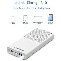 Quick Fast Charge 3.0 Power Bank - Fast Charging Powerbank Portable Charger 20000mah Backup Mobile External Battery Pack Compatible with Cell Phones iPhones XR X max XS 6 7 8 Metecsmart