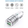 JOOMFEEN Car Charger Compatible with iPhone 11 Pro Max/11/XS Max/XS/XR/X/8/7 Plus/7/6S/6/5S/5C/SE/5,iPad Pro/Air/Mini, with 3ft Charging Cable, Quick Charger 3.0&2.4A Dual Fast USB Car Charger Adapter
