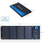 BigBlue 28W Solar Charger with Digital Ammeter, 2USB(5V/4A Max Overall), Portable Waterproof Solar Panels Phone Charger Compatible with iPhone 11/Xs/XR/X/8, iPad, Samsung Galaxy, LG, Google Pixel etc.