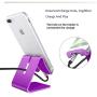 Rumfo Cell Phone Stand, Universal Portable Aluminum Desktop Charger Mount Holder Metal Charging Dock Cradle for Nintendo Switch iPhone Samsung Android Smartphones and Tablets (Purple)
