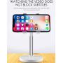 [2020 Upgraded] Cell Phone Stand, Height Angle Adjustable Phone Stand, Aenfor Thick Base Phone Holder Stand for Desk, Compatible with All Mobile Phones, White