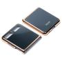 Phone Case Ultra-Thin Back Cover Tempered Glass Shell Electroplated PC Protector Fit for Samsung Galaxy Z Flip Phone Accessories (Black)