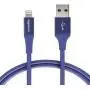 AmazonBasics USB A Cable with Lightning Connector, Premium Collection, MFi Certified Apple iPhone Charger, 3 Foot, Blue AmazonBasics USB A Cable with Lightning Connector, Premium Collection, MFi Certified Apple iPhone Charger, 3 Foot, Blue