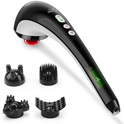 Snailax Cordless Handheld Back Massager - Rechargeable Percussion Massage with Heat, Deep Tissue Massager for Neck Shoulder Waist Leg Foot Back Pain Relief, Portable Wand Massager for Full Body