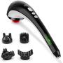 Snailax Cordless Handheld Back Massager - Rechargeable Percussion Massage with Heat, Deep Tissue Massager for Neck Shoulder Waist Leg Foot Back Pain Relief, Portable Wand Massager for Full Body