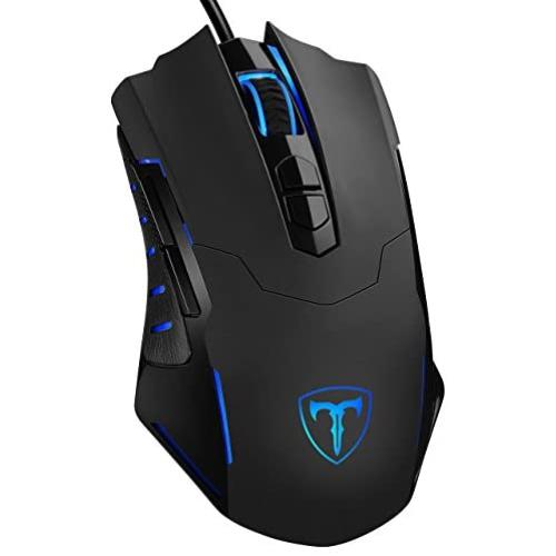 PICTEK Gaming Mouse Wired [7200 DPI] [Programmable] [Breathing Light] Ergonomic Game USB Computer Mice RGB Gamer Desktop Laptop PC Gaming Mouse, 7 Buttons for Windows 7/8/10/XP Vista Linux, Black