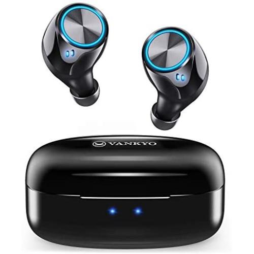VANKYO Wireless Earbuds X180 in-Ear Bluetooth 5.0 Earphones for iPhone Android with USB-C Charging Case, IPX7 Waterproof Sport Headphones with Mic, Touch Control for Gym, Home, Office, Single/Twin