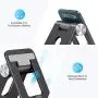 Cell Phone Stand Adjustable, OMOTON Aluminum Desktop Phone Holder Cradle Dock Compatible with All Smartphone iPhone 11 Pro Max Xs Xr X 8 7 6 6s Plus 5 5s 5c, Black