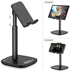 JOYROOM Cell Phone Stand, Adjustable Phone Holder Stand for Desk, Universal Desktop Phone/Tablet Stand Compatible with iPhone 11 Pro XS Max X 8 7 6S Plus Samsung Galaxy S10 S9 & Tablets (Black)