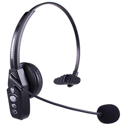 Bluetooth Headset V5.0, Pro Wireless Headset with Noise Canceling Mic for Cell Phone Trucker Engineers Business Home Office