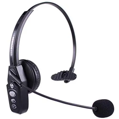 Bluetooth Headset V5.0, Pro Wireless Headset with Noise Canceling Mic for Cell Phone Trucker Engineers Business Home Office