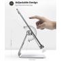 Tablet Stand Adjustable, Lamicall Phone Stand : Desktop Stand Holder Dock Compatible with Phone Xs Max XR, New iPad 2018 Pro 9.7, 10.5, Air Mini 2 3 4, Kindle, Accessories, Tab (4-13 inch) - Silver