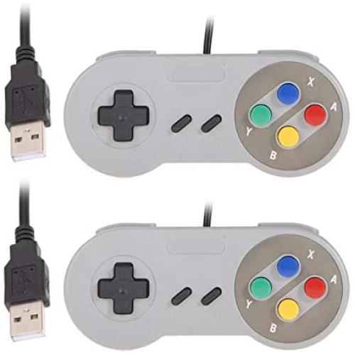 Game Controller, 2X Super USB Gamepads Classic Controller for PC MAC Operating Systems Games Accessories Phone Suppliers-White-