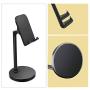 CreaDream Cell Phone Stand, Adjustable iPhone Stand, Cradle, Holder for Desk Compatible with iPhone 11 Pro Max Xs Xr 8 7 6 6s Plus 5s Charging, Accessories Desk, Android Phone-Black