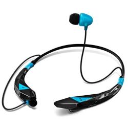 Aduro Amplify Pro SBN45 Wireless Stereo Bluetooth Around The Neck Earbud Headphone Headset (Black/Blue)