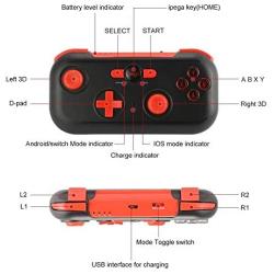 DoinMaster IPEGA Portable Bluetooth Gamepad Wireless Game Controller for Android & iOS Smartphone,iPhone,iPad,Tablet,SmartTV,Nintendo Switch,TV Box,PC (Win 7/8/10) with Protective Travel Case & Holder