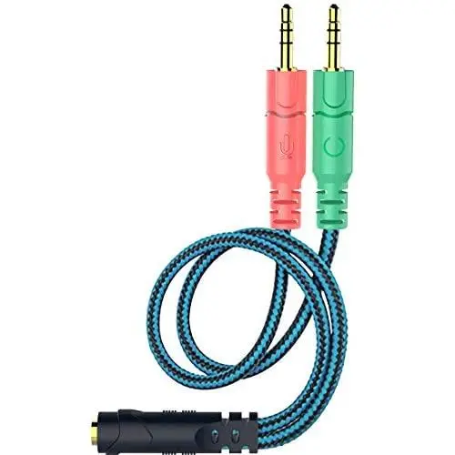 Headset Splitter Cable for PC 3.5mm Jack Headphones Adapter Convertors for PC 3.5mm Female with Headphone/Microphone Transform to 2 Dual 3.5mm Male for Computer Simultaneously Y Splitter Audio Headset Splitter Cable for PC 3.5mm Jack Headphones Adapter Convertors for PC 3.5mm Female with Headphone/Microphone Transform to 2 Dual 3.5mm Male for Computer Simultaneously Y Splitter Audio