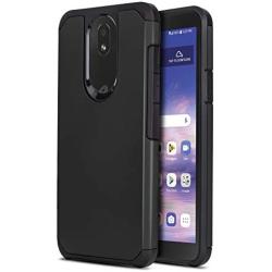 CasemartUSA Phone Case for [LG Journey LTE (L322DL)], [DuoTEK Series][Black] Shockproof Defender Impact Resistant Cover for LG Journey LTE (Tracfone, Simple Mobile, Straight Talk, Total Wireless)