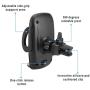 BE Universal Smartphones Car Air Vent Mount Holder Cradle Compatible with iPhone 7 7 Plus SE 6s 6 Plus 6 5s 5 4s 4 Samsung Galaxy S6 S5 S4 LG Nexus Sony Nokia and More (Black)