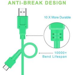 Charger Compatible with Nintendo Switch, Charging Cable Compatible with Nintendo Switch, Charger Cable Compatible with Nintendo Switch Pro Controllers - Green (4.92ft)