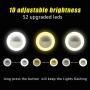 Selfie Ring Light for Phone Clip on Ring Light 3 Light Modes Selfie Fill Light with 52 LED Beads Makeup Light Ring for Selfie, Photography, Livestream White 2020 Upgrade