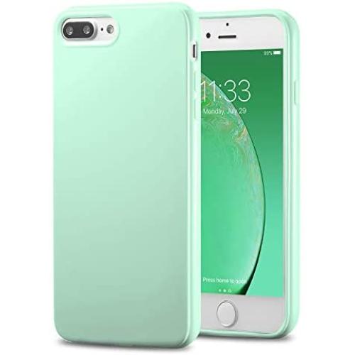 TENOC Phone Case Compatible for Apple iPhone 8 Plus & iPhone 7 Plus 5.5 Inch, Slim Fit Cases Soft TPU Bumper Protective Cover, Glossy Mint